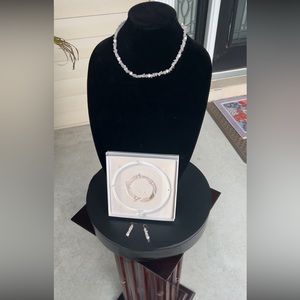 Light pink beads and pearls jewelry set - Mother’s Day Gift